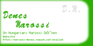 denes marossi business card